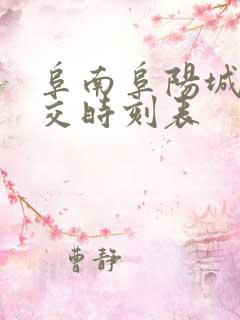 阜南阜阳城际公交时刻表