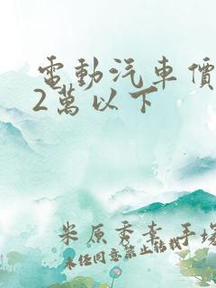 电动汽车价格在2万以下