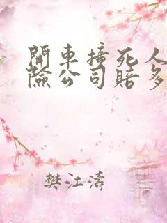 开车撞死人了保险公司赔多少钱
