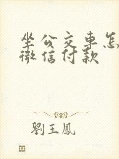 坐公交车怎么用微信付款