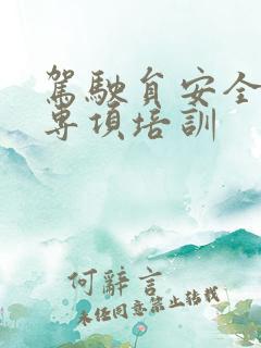 驾驶员安全教育专项培训