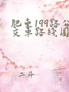 肥东199路公交车路线图