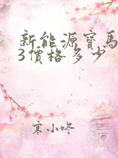 新能源宝马ix3价格多少