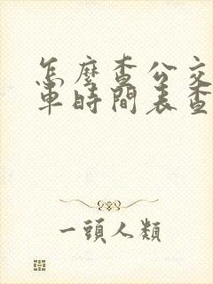 怎么查公交车发车时间表查询
