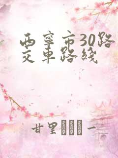 西宁市30路公交车路线
