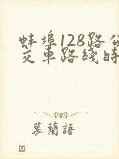 蚌埠128路公交车路线时间表