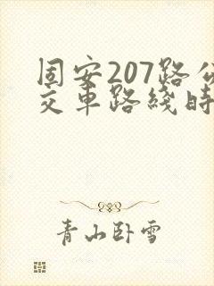 固安207路公交车路线时间表查询