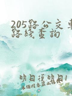 205路公交车路线查询