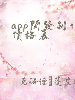 app开发制作价格表