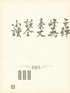 小说秦峰免费阅读全文无弹窗