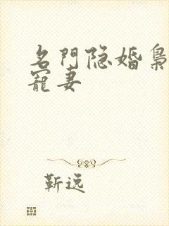 名门隐婚枭爷娇宠妻
