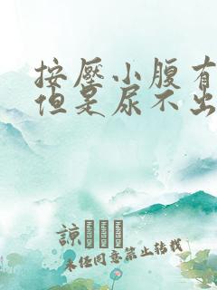 按压小腹有尿意但是尿不出