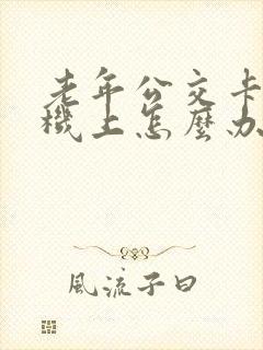 老年公交卡在手机上怎么办 老年公交卡在手机上怎么办