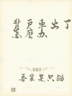 背户车出了事故怎么办