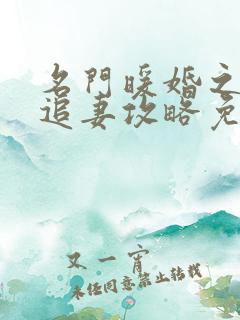 名门暖婚之权爷追妻攻略免费下载txt