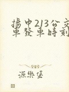扬中213公交车发车时刻表 扬中213公交车发车时刻表