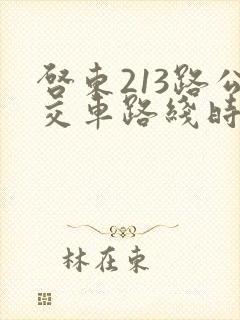 启东213路公交车路线时间表