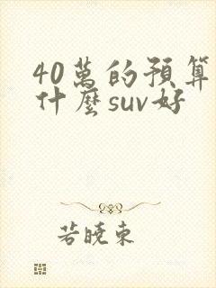 40万的预算买什么suv好