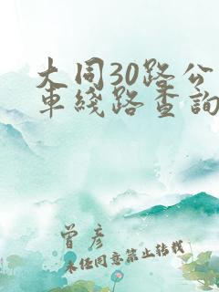 大同30路公交车线路查询
