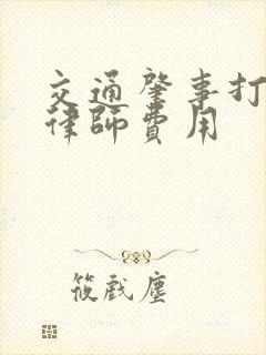 交通肇事打官司律师费用