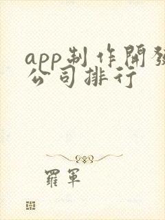 app制作开发公司排行