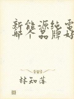 新能源纯电动车哪个品牌好 新能源纯电动车哪个品牌好