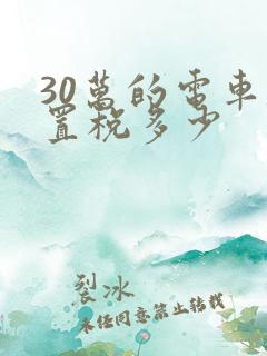 30万的电车购置税多少
