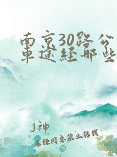 南京30路公交车途经哪些站