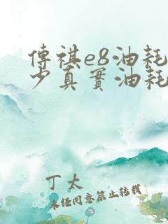 传祺e8油耗多少真实油耗