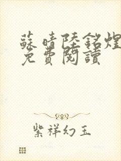 苏晴陆铭煜小说免费阅读