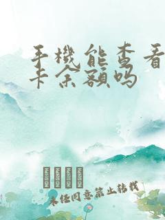 手机能查看公交卡余额吗