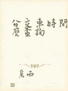 公交车时间表怎么查询