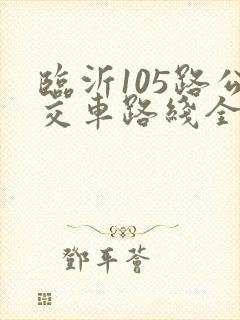 临沂105路公交车路线全图