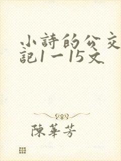 小诗的公交车日记1一15文