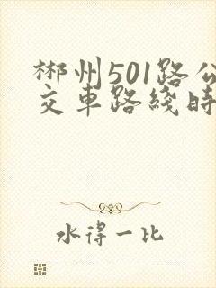 郴州501路公交车路线时间 郴州501路公交车路线时间