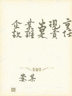 企业出现重大事故谁是责任人