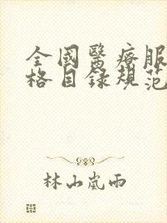 全国医疗服务价格目录规范