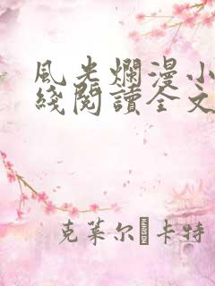 风光烂漫小说在线阅读全文无弹窗