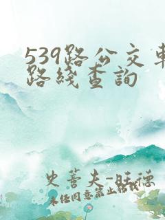 539路公交车路线查询 539路公交车路线查询