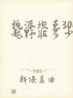 魏派坦克300越野版多少钱 魏派坦克300越野版多少钱