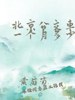北京公交车司机一个月多少钱