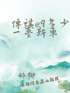传祺e9多少钱一台新车