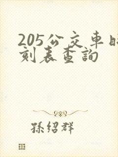 205公交车时刻表查询