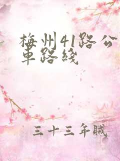 梅州41路公交车路线