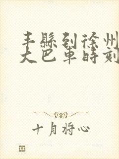 丰县到徐州东站大巴车时刻表