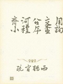 齐河公交用什么小程序查询 齐河公交用什么小程序查询