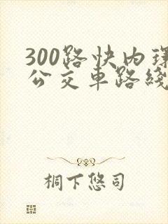 300路快内环公交车路线图 300路快内环公交车路线图