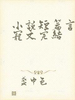 小说短篇言情甜宠文完结