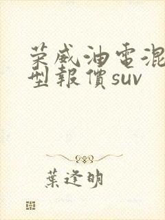 荣威油电混合车型报价suv
