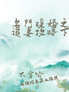 名门暖婚之权爷追妻攻略下载